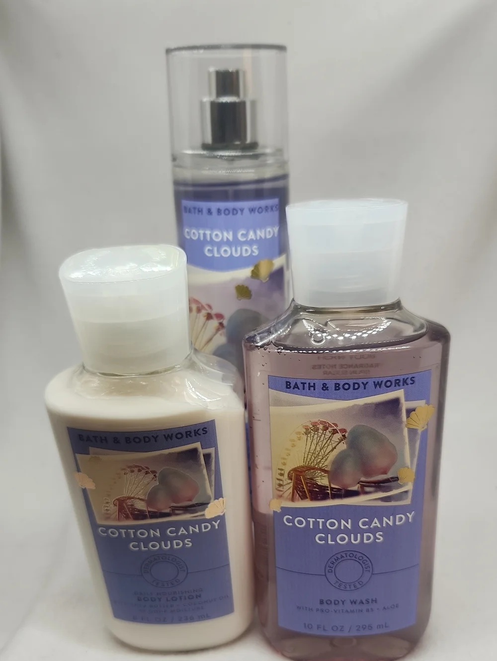 Bath & Body Works Sale Cotton Candy Clouds Bath & Body Set 3 Piece New
